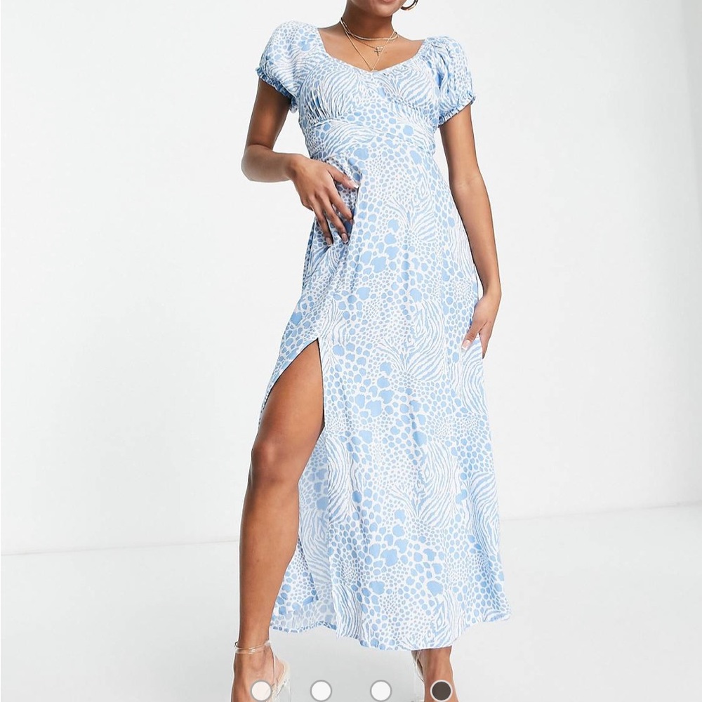 ASOS MISS SELFRIDGE Petite Midi Dress with Tie-Back